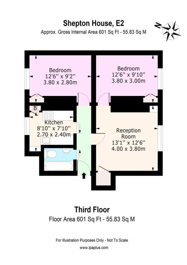 Floor Plan Image for 2 Bedroom Flat for Sale in Shepton Houses, Welwyn Street, London