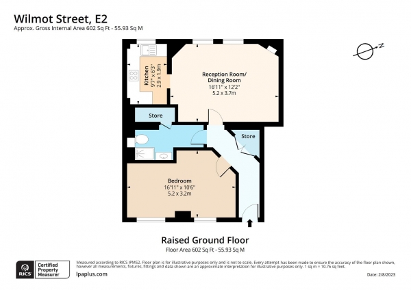 Floor Plan Image for 1 Bedroom Flat for Sale in Wilmot Street, London