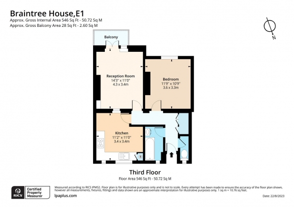 Floor Plan Image for 1 Bedroom Flat for Sale in Braintree House, Malcolm Road, London