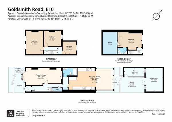 Floor Plan Image for 4 Bedroom Terraced House for Sale in Goldsmith Road, London