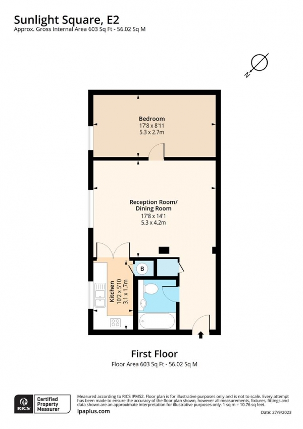 Floor Plan Image for 1 Bedroom Flat for Sale in Sunlight Square, London