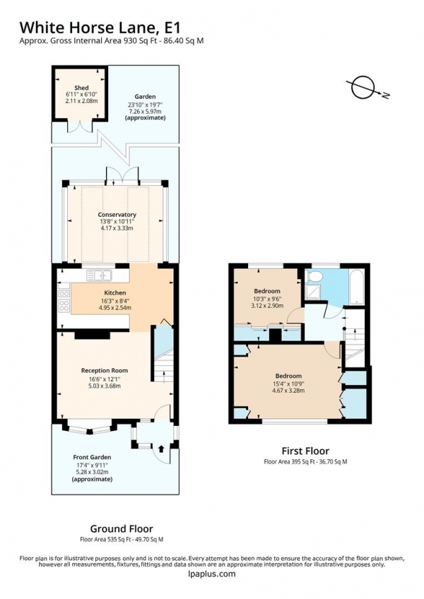 Floor Plan Image for 2 Bedroom Terraced House for Sale in White Horse Lane, London