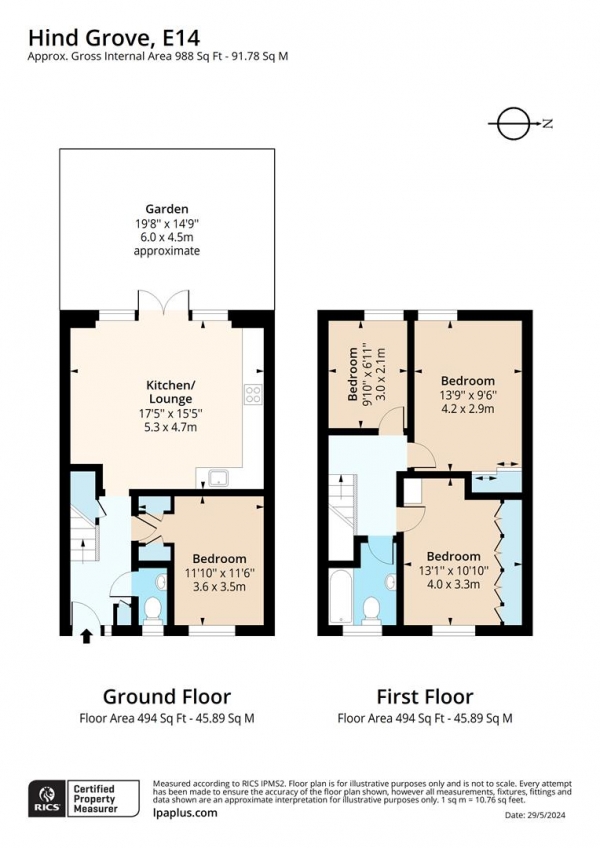 Floor Plan Image for 4 Bedroom Maisonette for Sale in Hind Grove, London