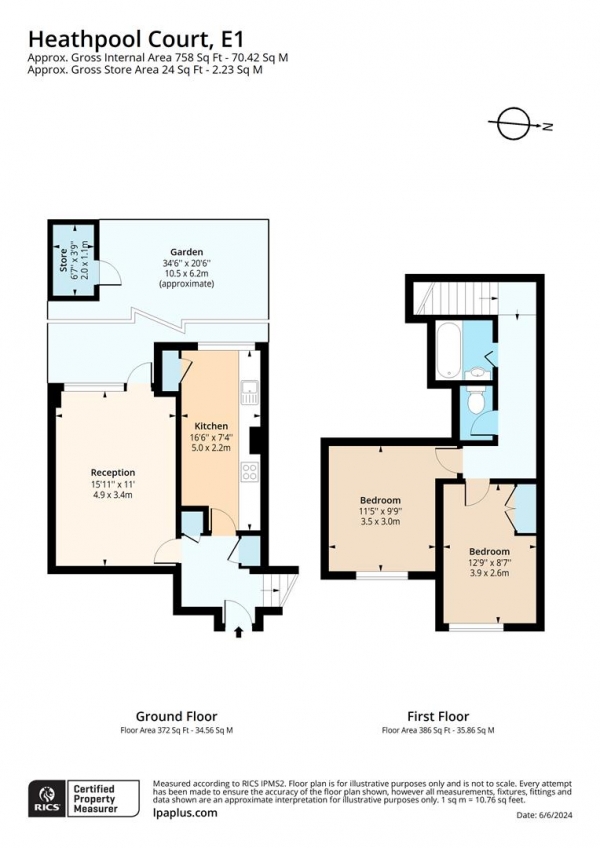 Floor Plan Image for 2 Bedroom Flat for Sale in Heathpool House, Brady Street, London