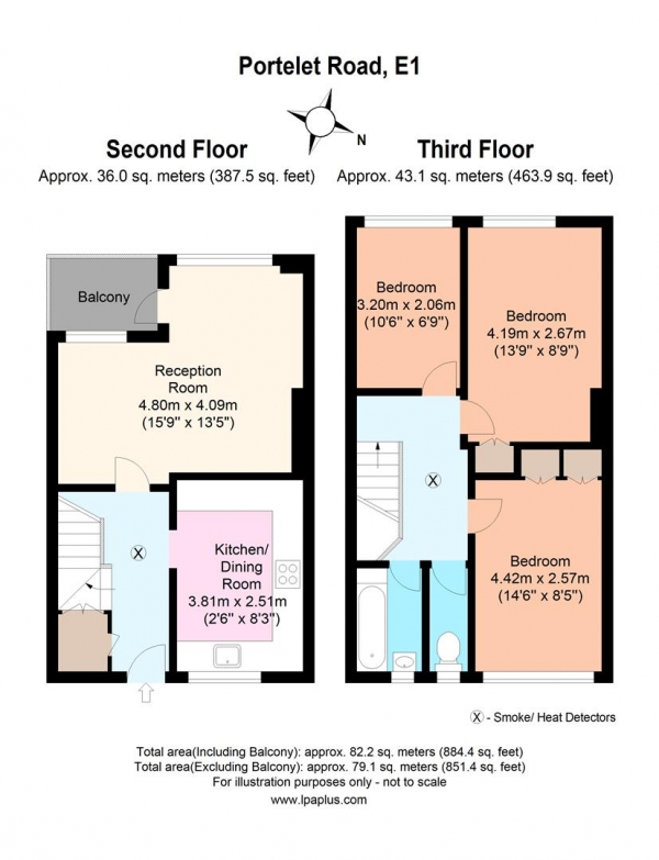 Floor Plan Image for 3 Bedroom Maisonette to Rent in Portelet Road, London