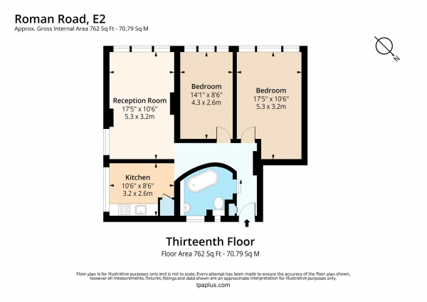 Floor Plan Image for 2 Bedroom Flat for Sale in Roman Road, London