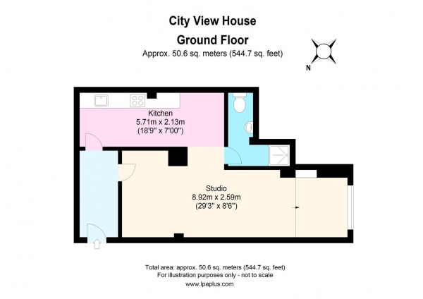 Floor Plan Image for Studio Flat to Rent in City View House, Bethnal Green Road, London