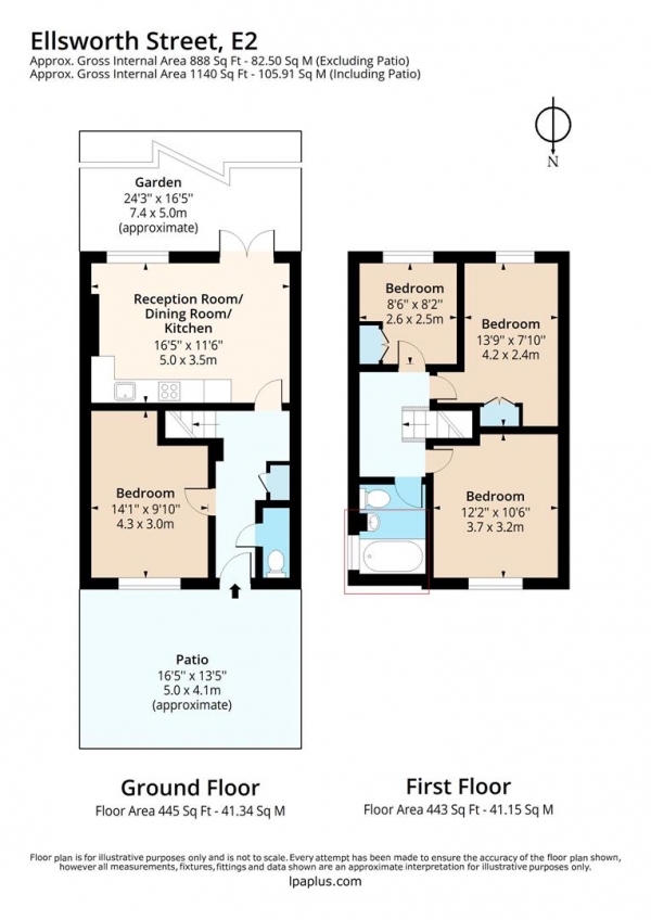 Floor Plan for 4 Bedroom Maisonette to Rent in Ellsworth Street, London, E2, 0AU - £877 pw | £3800 pcm