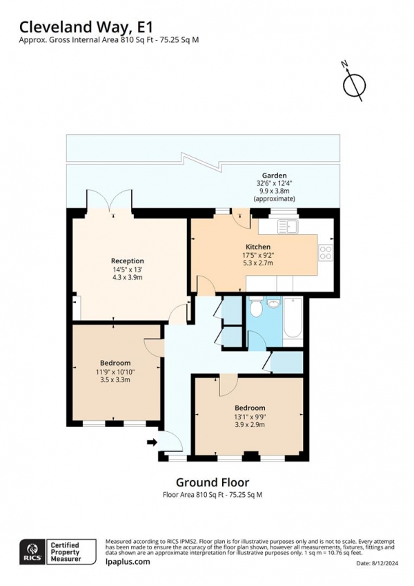 Floor Plan Image for 2 Bedroom Property for Sale in Cleveland Way, London