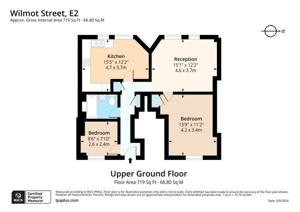 Floor Plan Image for 2 Bedroom Flat for Sale in Wilmot Street, London