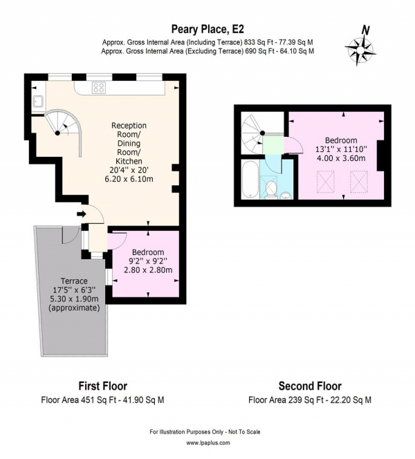 Floor Plan Image for 2 Bedroom Flat for Sale in Peary Place, London