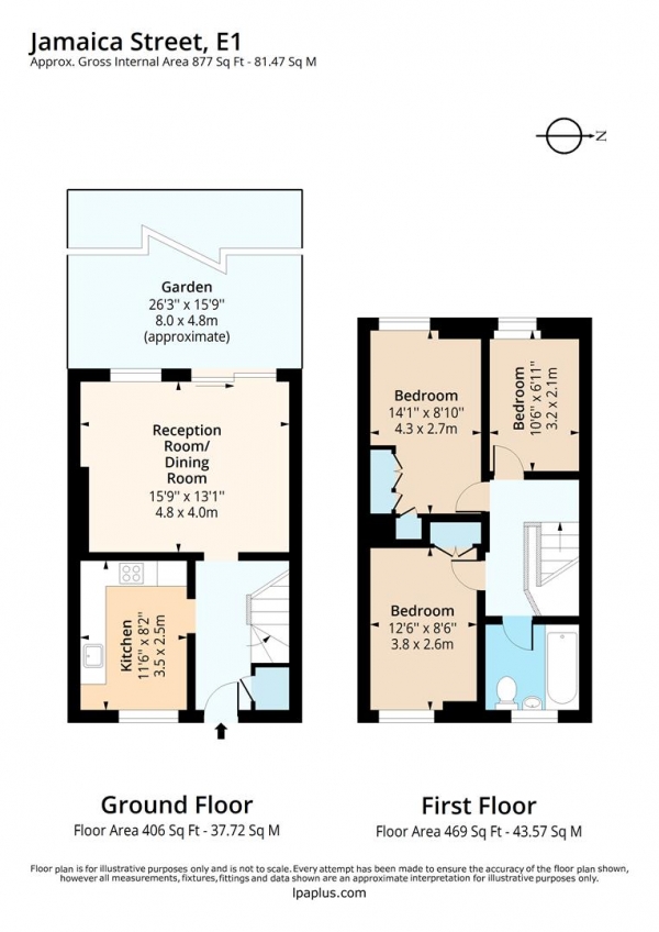 Floor Plan Image for 3 Bedroom Flat for Sale in Jamaica Street, London