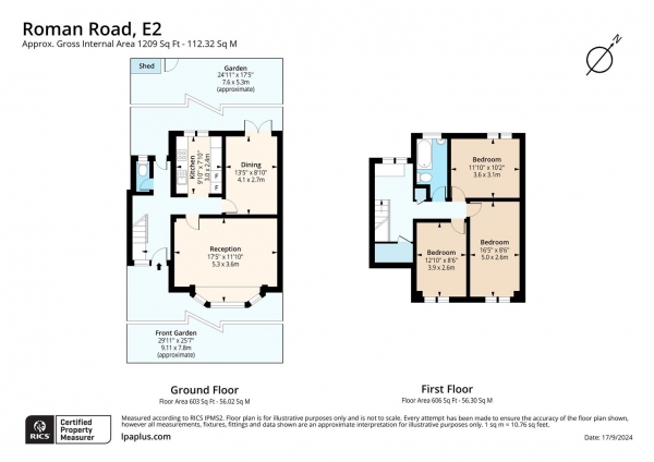 Floor Plan for 3 Bedroom Terraced House for Sale in Roman Road, London, E2, 0SL - Guide Price &pound700,000