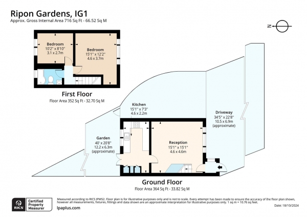 Floor Plan Image for 2 Bedroom Semi-Detached House to Rent in Ripon Gardens, Ilford