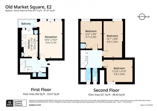 Floor Plan Image for 3 Bedroom Maisonette for Sale in Old Market Square, London