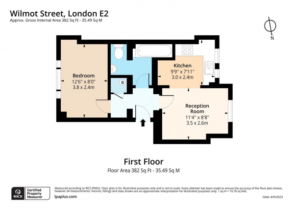 Floor Plan Image for 1 Bedroom Flat for Sale in Wilmot Street, London