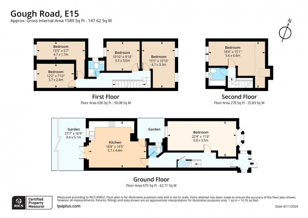 Floor Plan Image for 5 Bedroom Terraced House for Sale in Gough Road, London