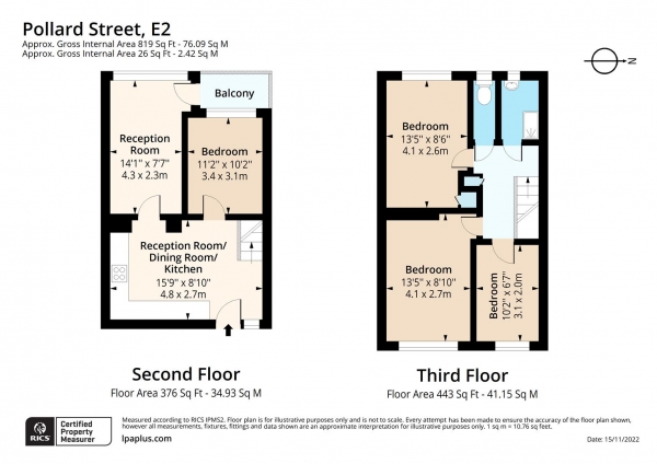 Floor Plan Image for 3 Bedroom Maisonette for Sale in Pollard Street, London