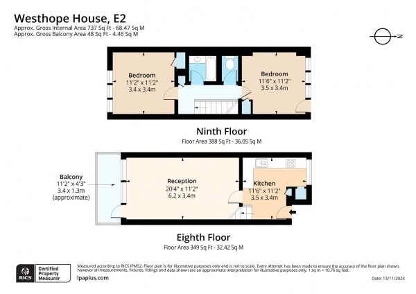 Floor Plan Image for 2 Bedroom Maisonette for Sale in Westhope House, Derbyshire Street, London