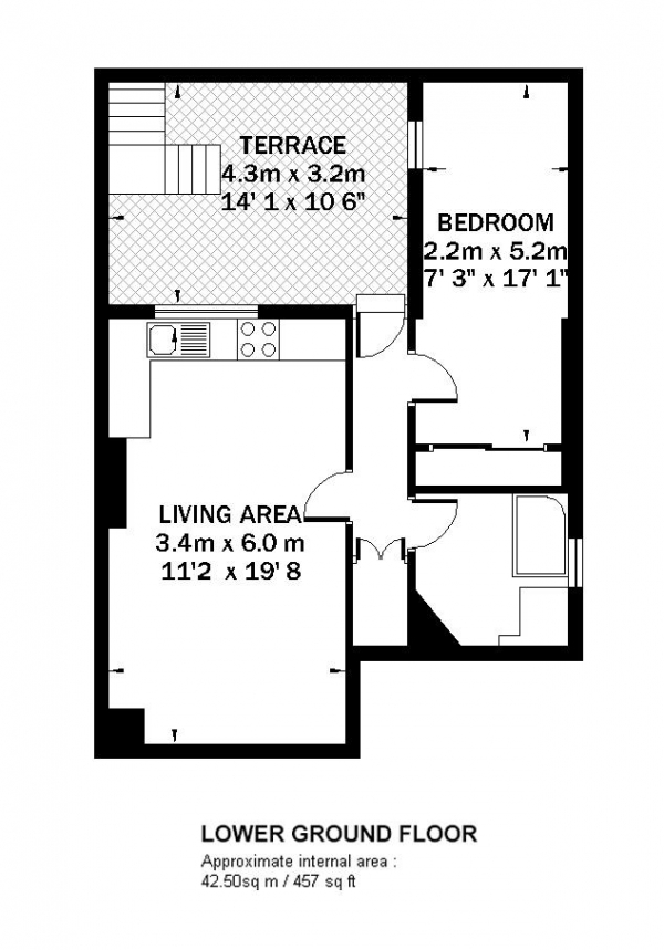 Floor Plan Image for 1 Bedroom Flat for Sale in Camberwell Grove, Camberwell, SE5