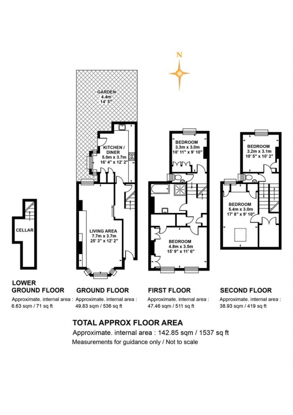 Floor Plan Image for 4 Bedroom Terraced House for Sale in Linnell Road, Camberwell, SE5