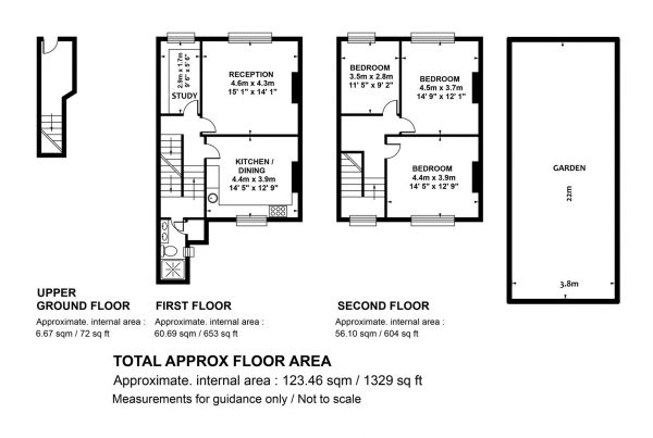 Floor Plan Image for 3 Bedroom Flat for Sale in East Dulwich Road, East Dulwich, SE22