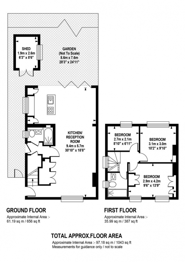 Floor Plan Image for 3 Bedroom Semi-Detached House for Sale in Redan Terrace, Camberwell, SE5