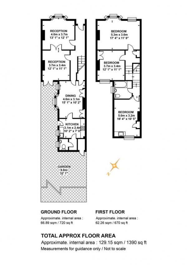 Floor Plan Image for 3 Bedroom Terraced House for Sale in Harlescott Road, Nunhead, SE15