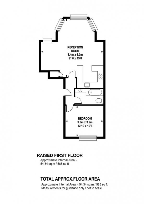 Floor Plan Image for 1 Bedroom Apartment for Sale in Grove Park, Camberwell, SE5