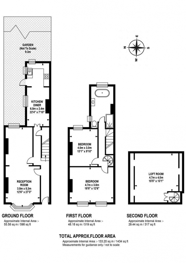 Floor Plan Image for 2 Bedroom Terraced House for Sale in Sansom Street, Camberwell, SE5