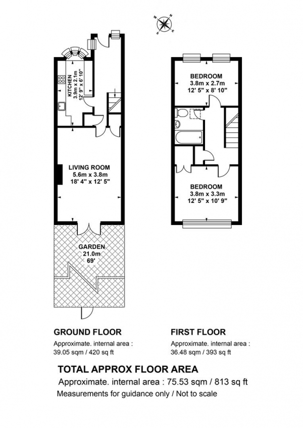 Floor Plan Image for 2 Bedroom Terraced House for Sale in Daniels Road, Nunhead, SE15