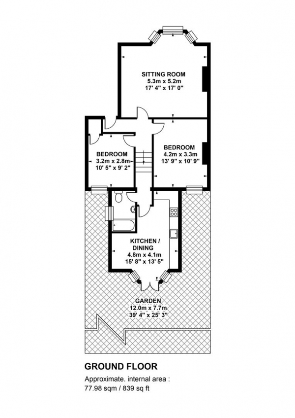 Floor Plan Image for 2 Bedroom Flat for Sale in Musgrove Road, New Cross, SE14