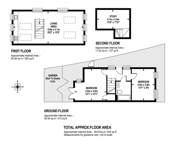 Floor Plan Image for 2 Bedroom Semi-Detached House for Sale in McNeil Road, Cambewell, SE5