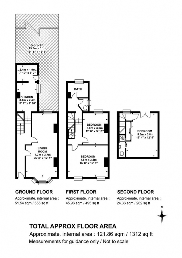 Floor Plan Image for 3 Bedroom Terraced House for Sale in Sansom Street, Camberwell, SE5