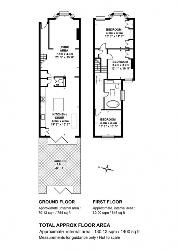 Floor Plan Image for 3 Bedroom Terraced House for Sale in Gordon Road, Nunhead, SE15