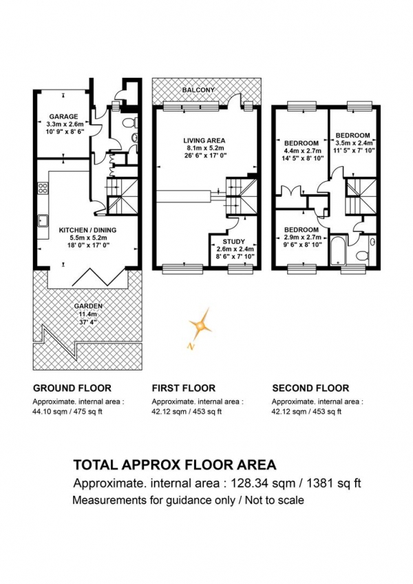 Floor Plan Image for 3 Bedroom Terraced House for Sale in Champion Hill, Camberwell, SE5