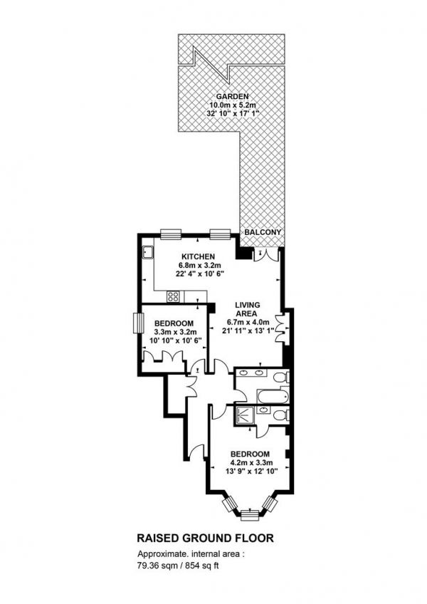 Floor Plan Image for 2 Bedroom Flat for Sale in Linden Grove, Nunhead, SE15