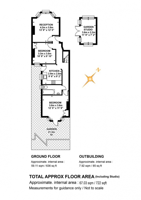 Floor Plan Image for 2 Bedroom Apartment for Sale in Waveney Avenue, Peckham, SE15