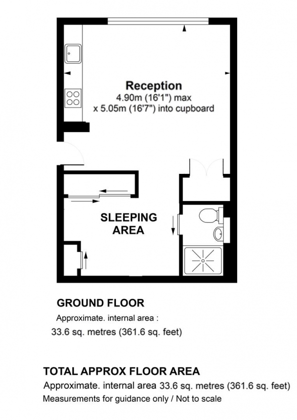 Floor Plan for Studio for Sale in Talfourd Road, Peckham, SE15, SE15, 5PB -  &pound300,000