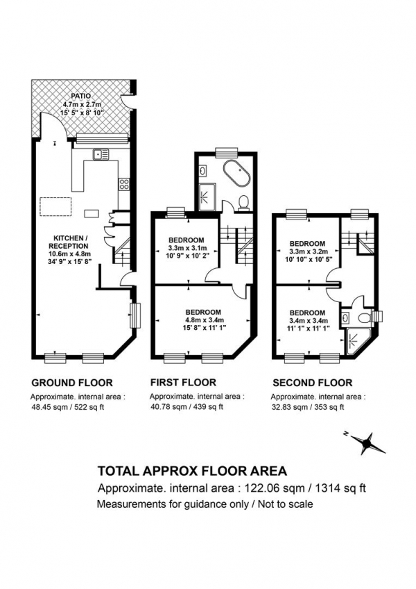 Floor Plan Image for 4 Bedroom End of Terrace House for Sale in Reedham Street, Peckham, SE15