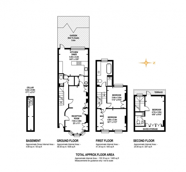 Floor Plan Image for 3 Bedroom Terraced House for Sale in Benhill Road, Camberwell, SE5