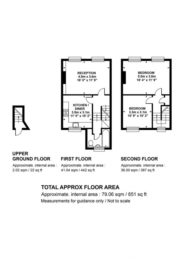 Floor Plan Image for 2 Bedroom Flat for Sale in Vicarage Grove, Cambewell, SE5