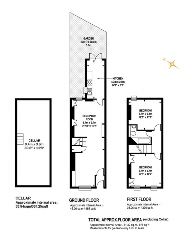 Floor Plan for 2 Bedroom Terraced House for Sale in Southampton Way, Camberwell, SE5, SE5, 7SX -  &pound750,000