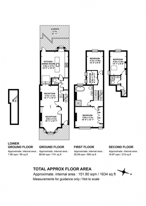 Floor Plan Image for 4 Bedroom Terraced House for Sale in Crofton Road, Camberwell, SE5