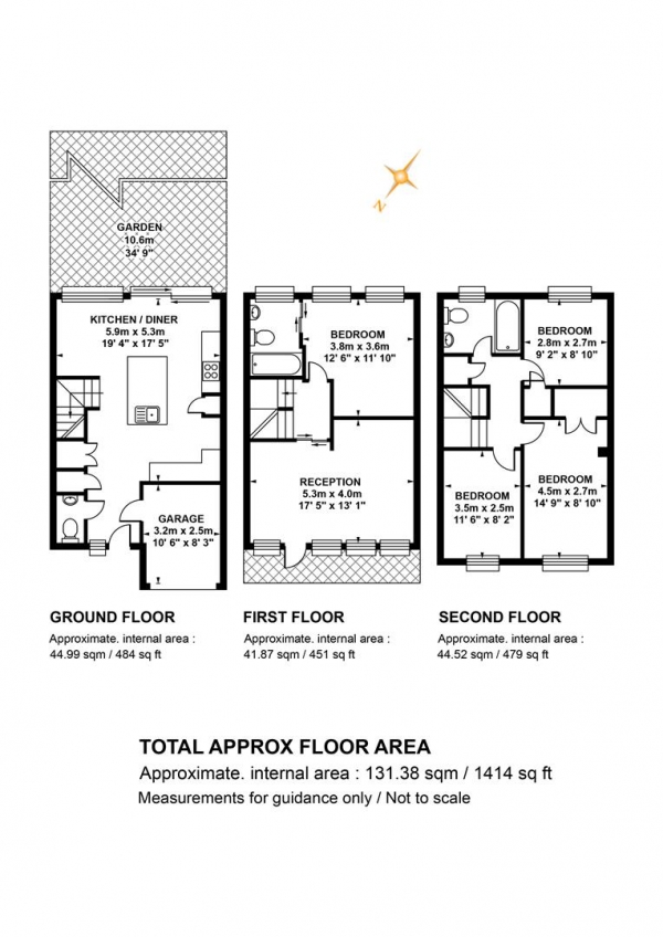 Floor Plan Image for 4 Bedroom Terraced House for Sale in Champion Hill, Camberwell, SE5