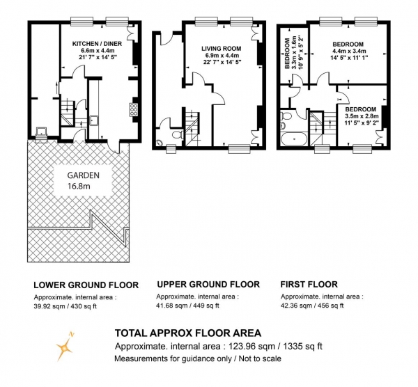 Floor Plan Image for 3 Bedroom Terraced House for Sale in Lothian Road, Stockwell, SW9