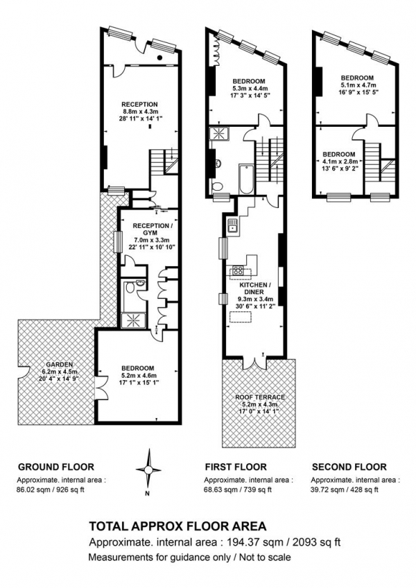 Floor Plan for 4 Bedroom Terraced House for Sale in Lyndhurst Grove, Peckham, SE15, SE15, 5AN -  &pound1,250,000