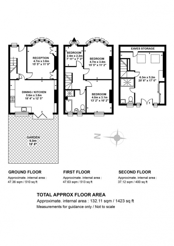 Floor Plan for 4 Bedroom Terraced House for Sale in Bushey Hill Road, Camberwell, SE5, SE5, 8QJ -  &pound975,000