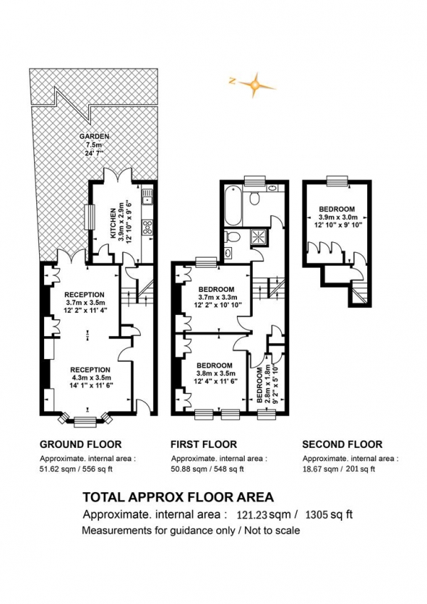 Floor Plan for 4 Bedroom Terraced House for Sale in Vestry Road, Camberwell, SE5, SE5, 8PG -  &pound1,195,000