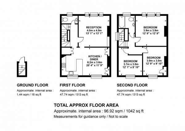 Floor Plan Image for 3 Bedroom Flat for Sale in Wood Vale, Forest Hill, SE23